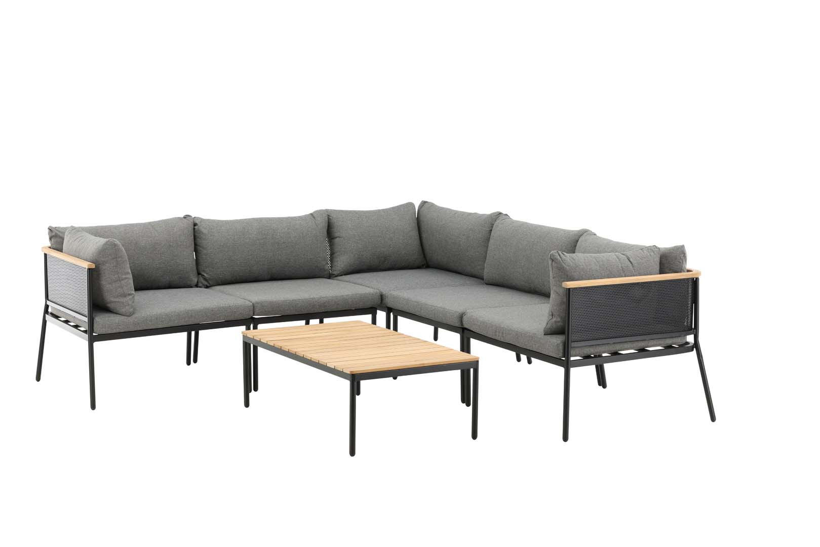 LOUNGE-SET schwarz - Schwarz, Holzwerkstoff - ebuy24