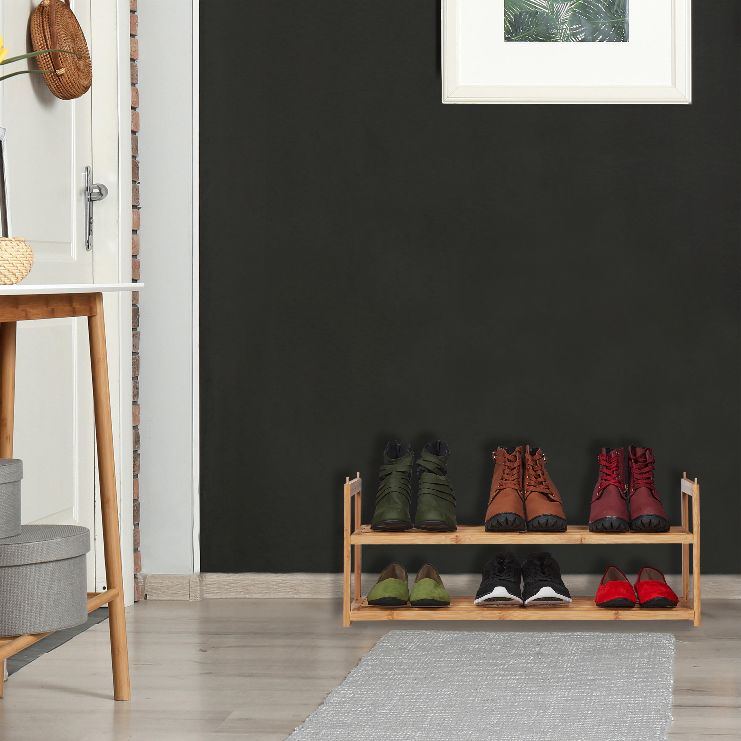 SCHUHREGAL - Hellbraun, Holz (72.5/29.5/27cm) - Relaxdays