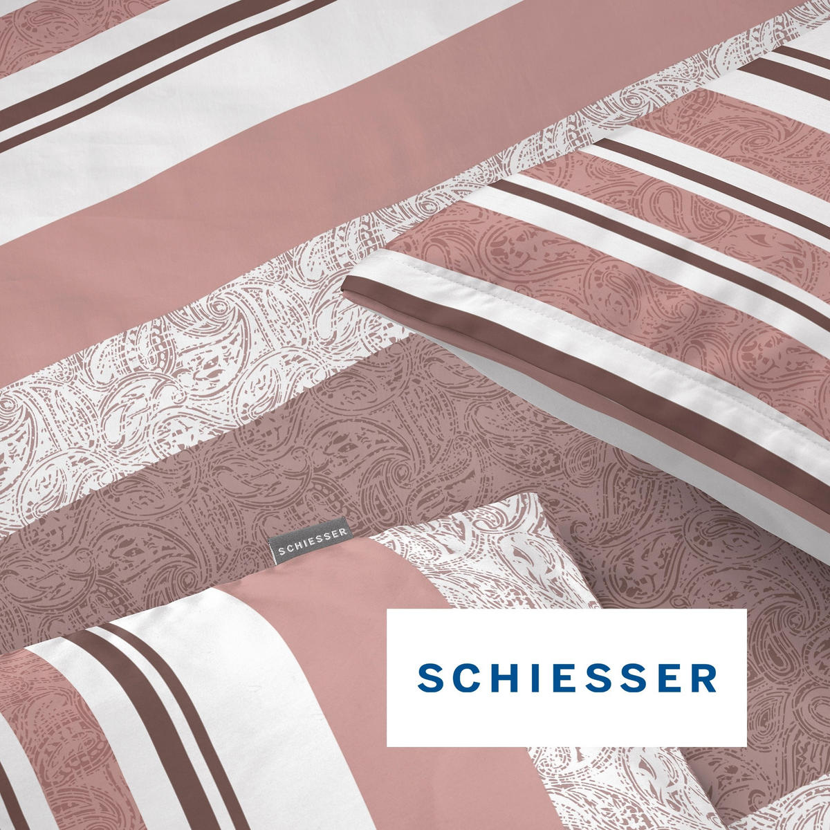 BETTWÄSCHESET Adele - Renforcé - 2-teilig - 135 x 200 cm - Puderrosa - Rosa, Textil (135/200cm) - SCHIESSER