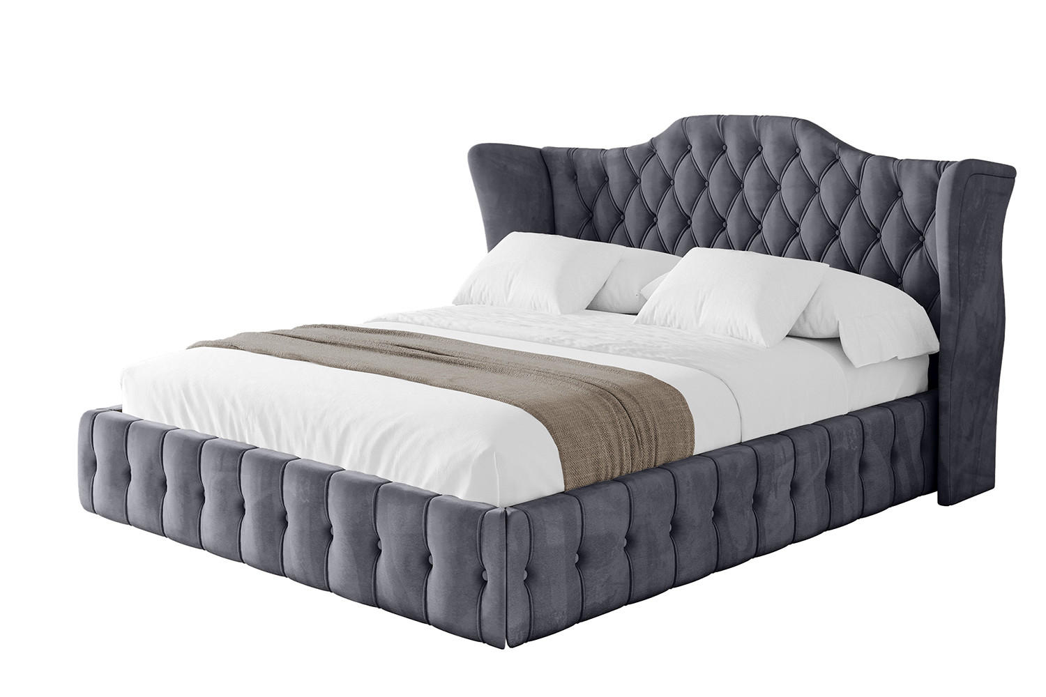POLSTERBETT mit Bettkasten und Lattenrost, Bett mit Matratze H3/H4 - MODY 120x200 Dunkelgrau - Dunkelgrau, Holzwerkstoff/Textil (120/200cm) - ALTDECOR