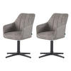 ESSZIMMERSTUHL THOMAS-NIKA 2er-Set 360°drehbar - Schwarz/Grau, Textil (57/85/62cm)