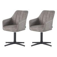 ESSZIMMERSTUHL THOMAS-NIKA 2er-Set 360°drehbar - Schwarz/Grau, Textil (57/85/62cm)