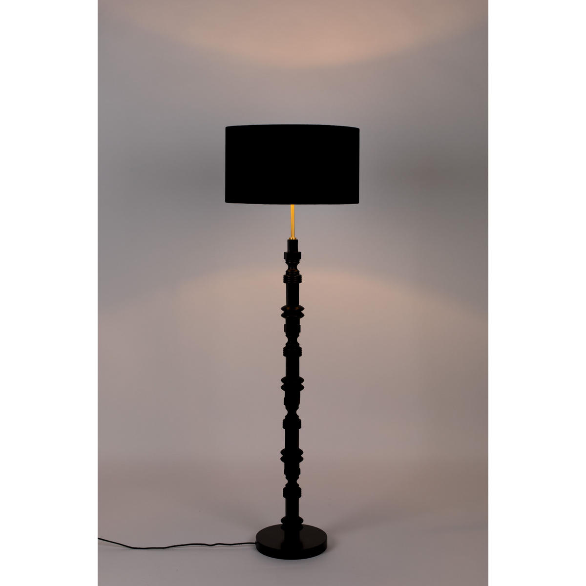 STEHLAMPE Totem Schwarz - Schwarz, Metall (46/46/148cm) - Zuiver