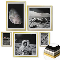 WANDBILDER 5er Set - 50x50 cm & 20x30 cm & 40x60 cm Goldrahmen - Gemälde von Zitronenbäumen - Goldfarben, Kunststoff (40/60cm) - ArtPrintCave