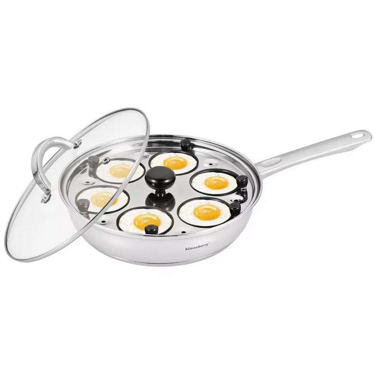 EIERPFANNE Silber 24/24/6 cm KB7607 - Silberfarben, Metall (24cm) - Klausberg 
