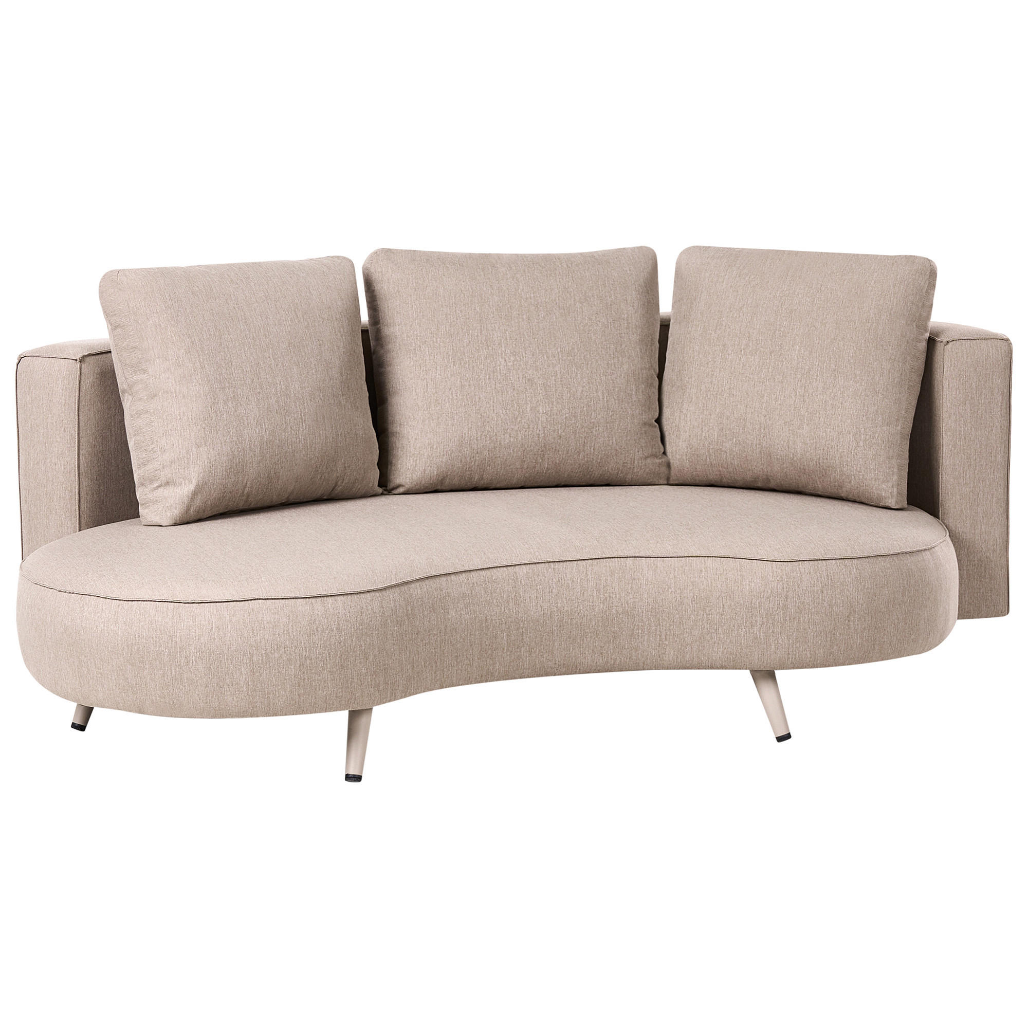 GARTENSOFA 3-Sitzer rechtsseitig Beige Parori - Beige, Textil (210/95/104cm) - Beliani