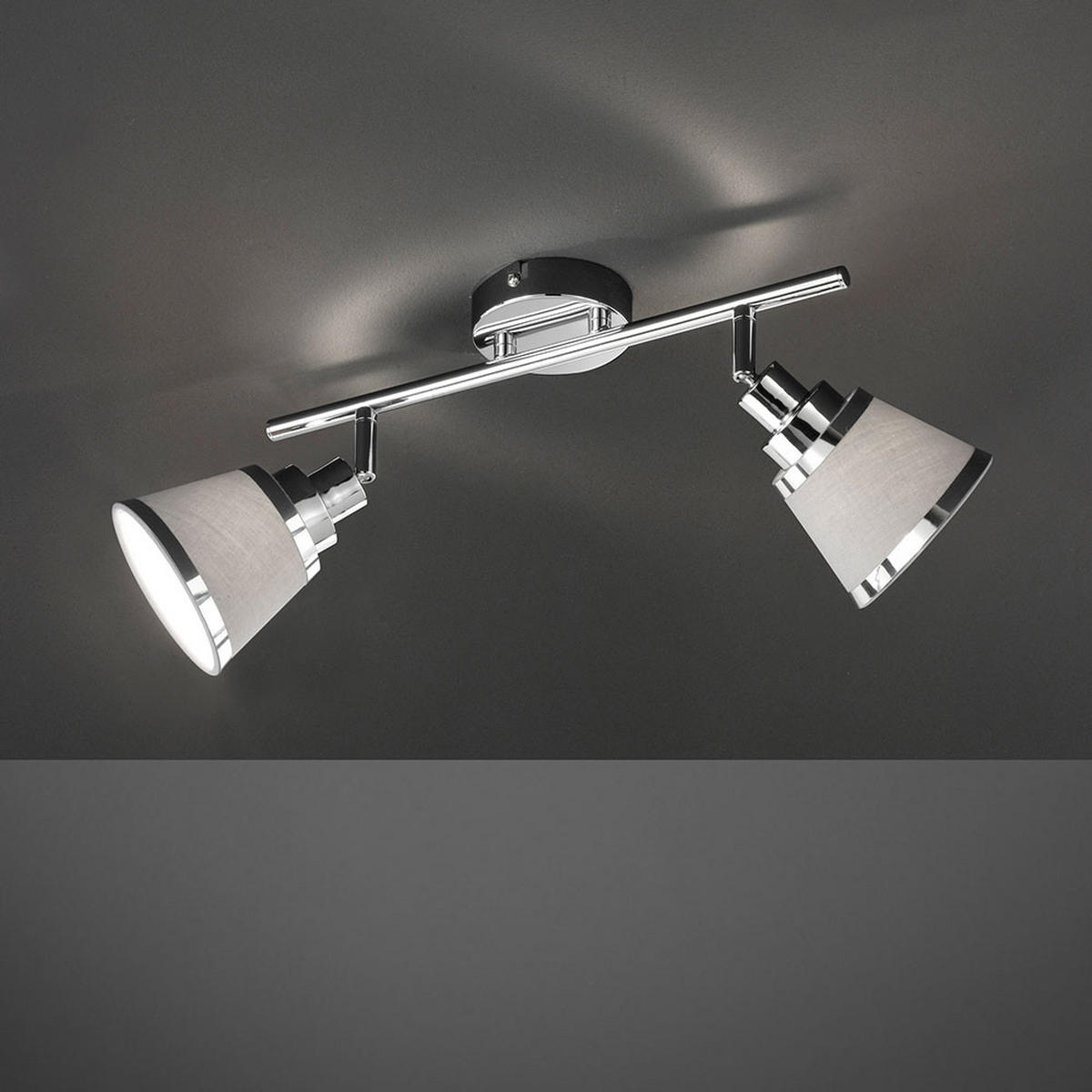 LED DECKENLEUCHTE ZOON Textil Grau - Grau, Metall (36.5/11.3/21.5cm) - Wofi