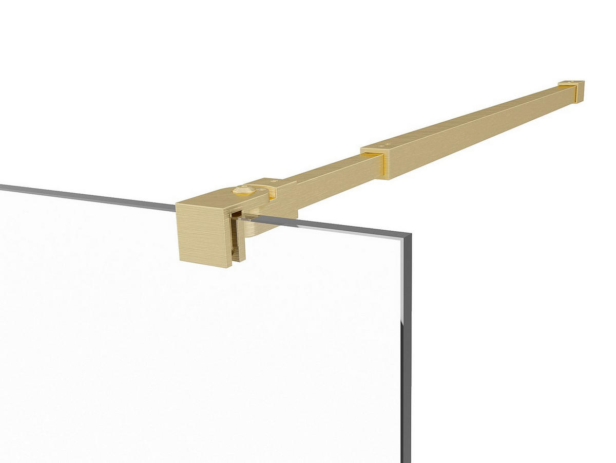 DUSCHTRENNWAND Seitenwand italienische Dusche - 140 x 200 cm - Goldfarben - DAREN - Goldfarben, Metall (140/200cm) - Vente-Unique