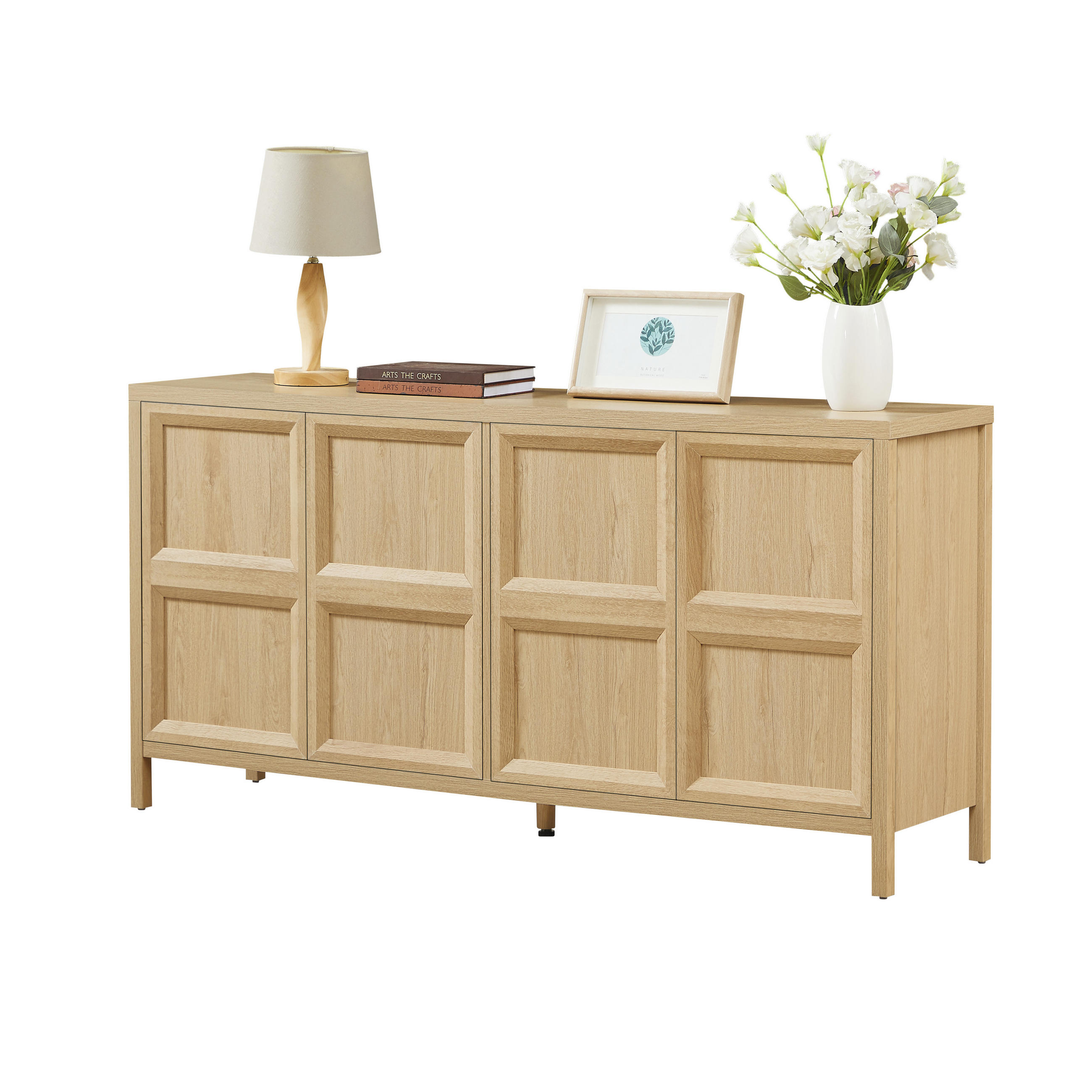 SIDEBOARD 160/40/80 cm eichefarben aus MDF mit Tip-On - Eichefarben, Holzwerkstoff (160/80/40cm) - OKWISH