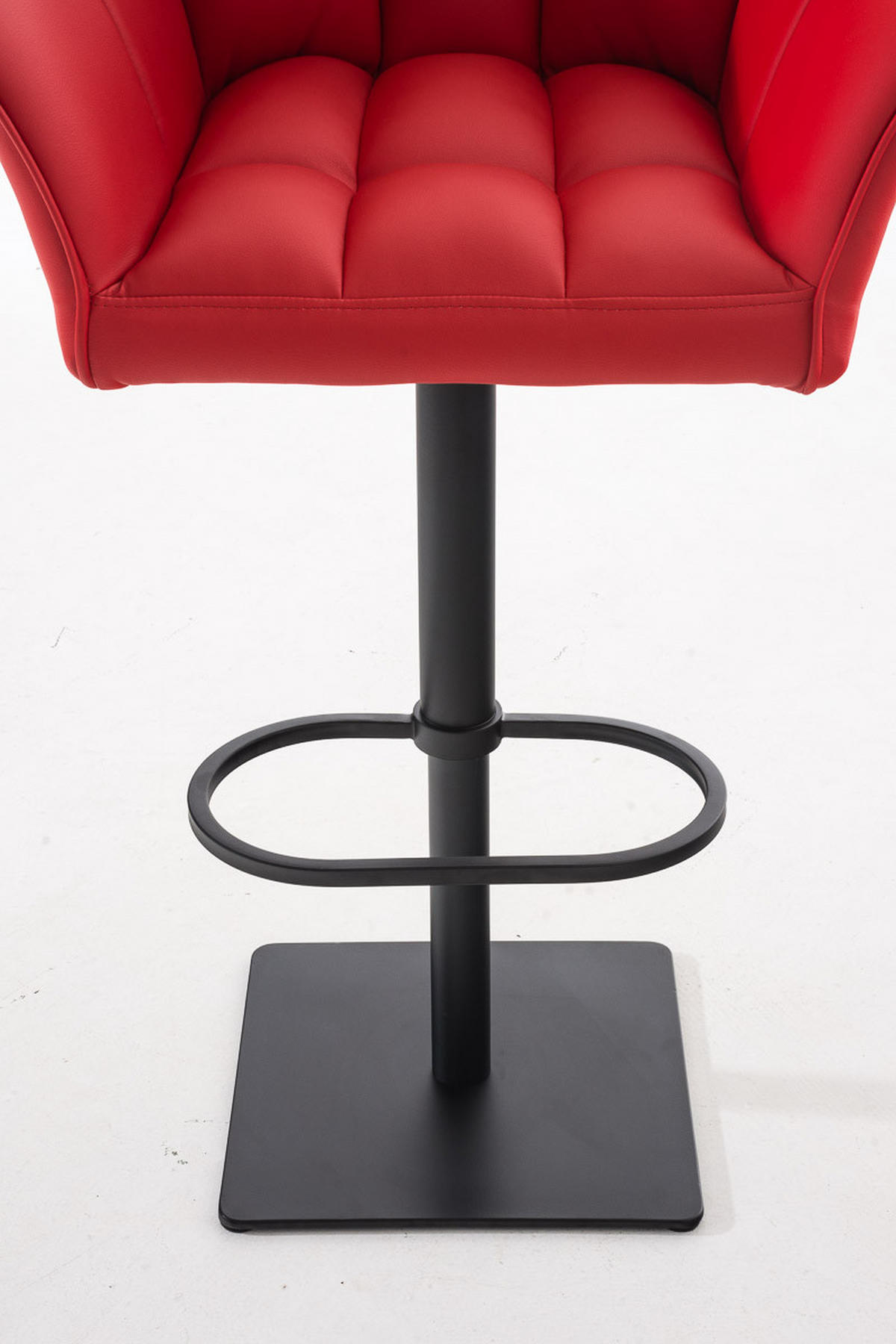 BARHOCKER Sihar Kunstleder Rot Schwarz - Rot, Leder/Metall (64/88/45cm) - DELUKE