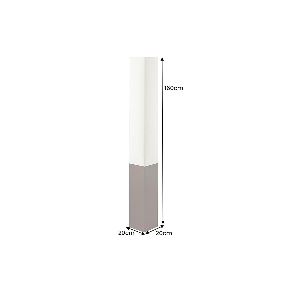 STEHLEUCHTE PARIS CLASSIC Stoff Weiß 160 cm - Braun/Weiß, Textil (20/20/160cm) - riess-ambiente