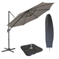 AMPELSCHIRM 3m Grau (3er Set) - Grau, Textil (290/290cm) - SVITA