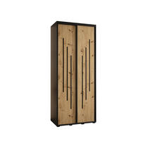 SCHWEBETÜRENSCHRANK 235,2/120/60 2-türig - Schwarz/Eiche Artisan, Holz/Metall (120/235/60cm) - Abiks Möbel