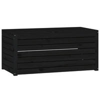 GARTENBOX Schwarz 101x50,5x46,5 cm Massivholz Kiefer - Schwarz, Holz (101/46.5/50.5cm) - furnicato