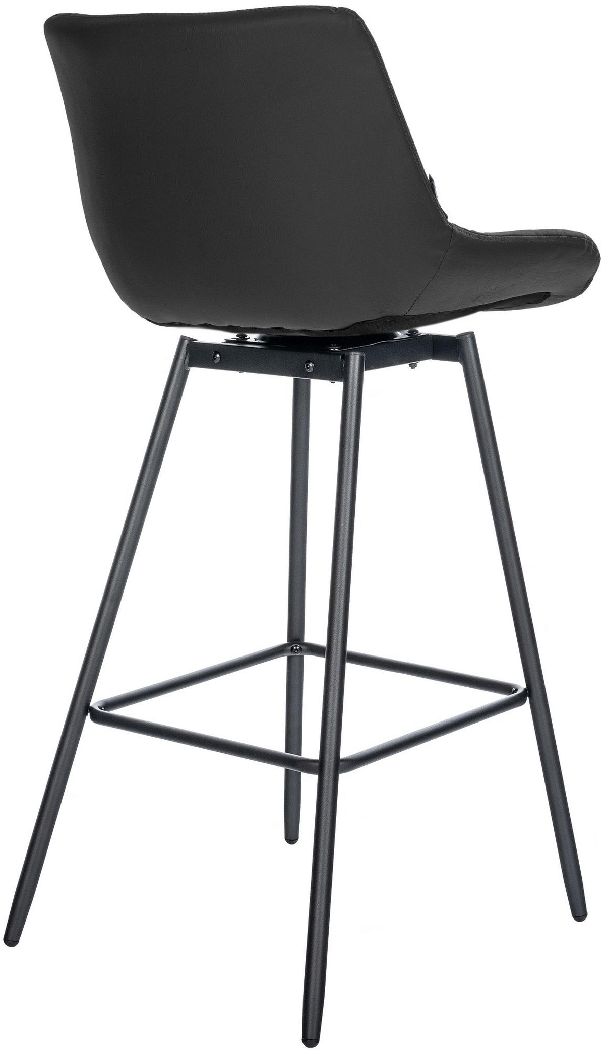 BARHOCKER Lederlook schwarz - Schwarz, Textil/Metall (49/105/56cm) - CLP