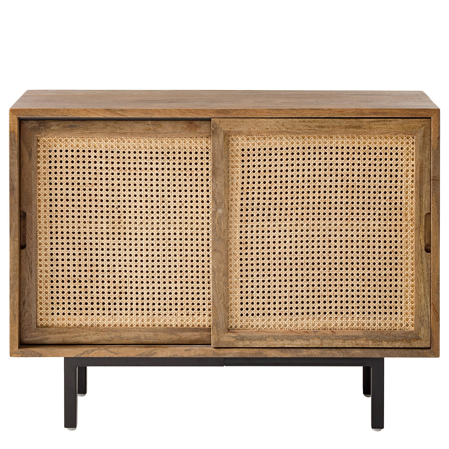 KOMMODE - Mango massiv / Wiener Geflecht - Beige, Naturmaterialien (100/75/43cm) - home24