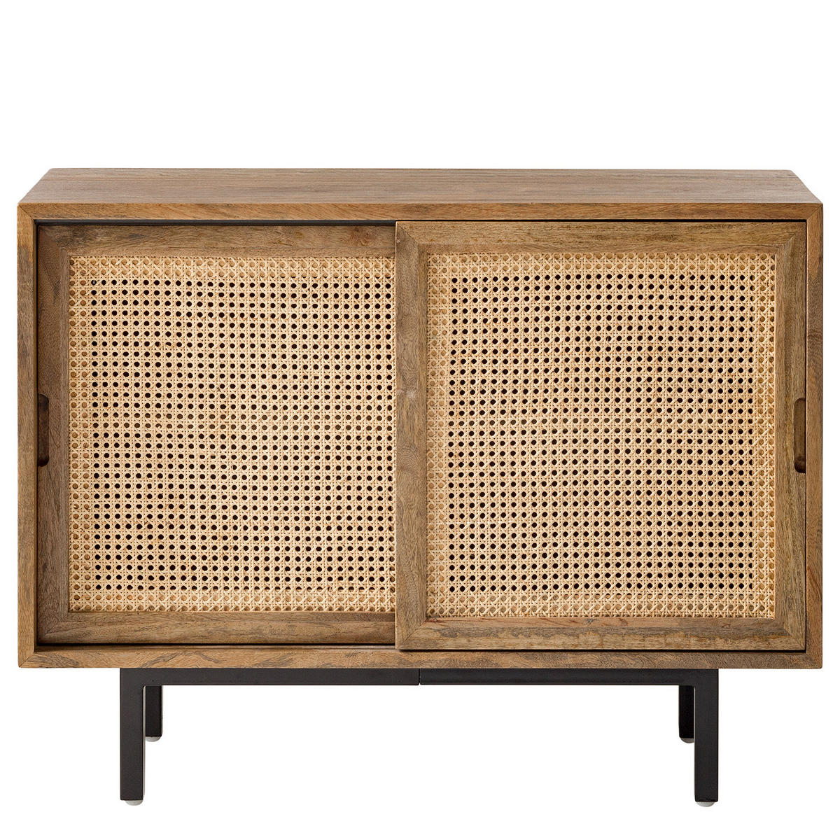 KOMMODE - Mango massiv / Wiener Geflecht - Beige, Naturmaterialien (100/75/43cm) - home24