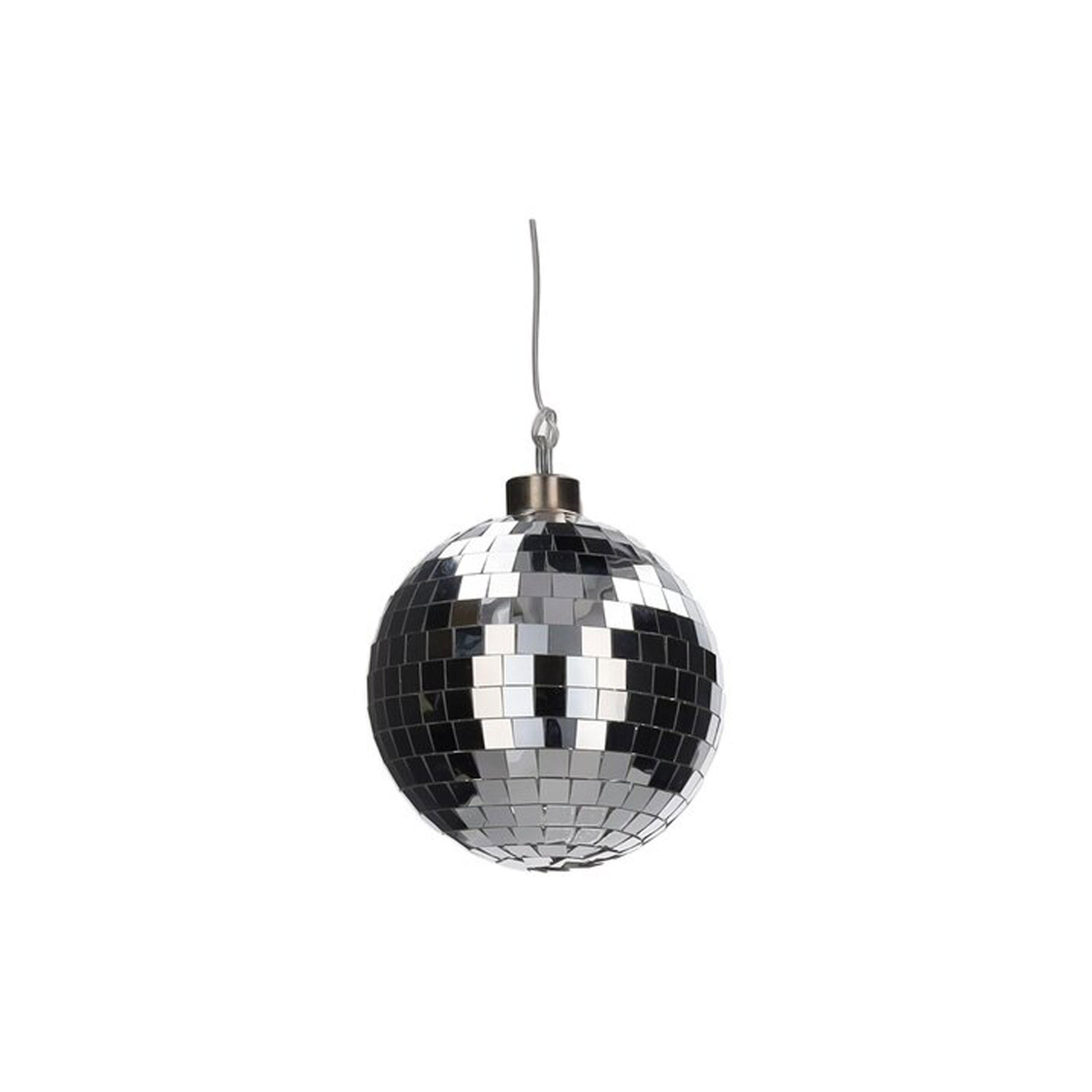 WEIHNACHTSKUGEL LED Disco, Glas / Polyester, Silber, Ø 10 cm - Silberfarben, Glas (10/10/10cm) - Gift Company