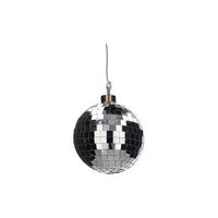 WEIHNACHTSKUGEL LED Disco, Glas / Polyester, Silber, Ø 10 cm - Silberfarben, Glas (10/10/10cm) - Gift Company
