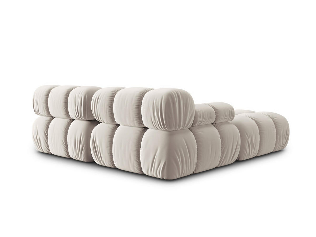 MODULARES-SOFA Bellis aus Samt leichtes beige 3 Sitzplätze - Creme, Textil (188/63/188cm) - Micadoni