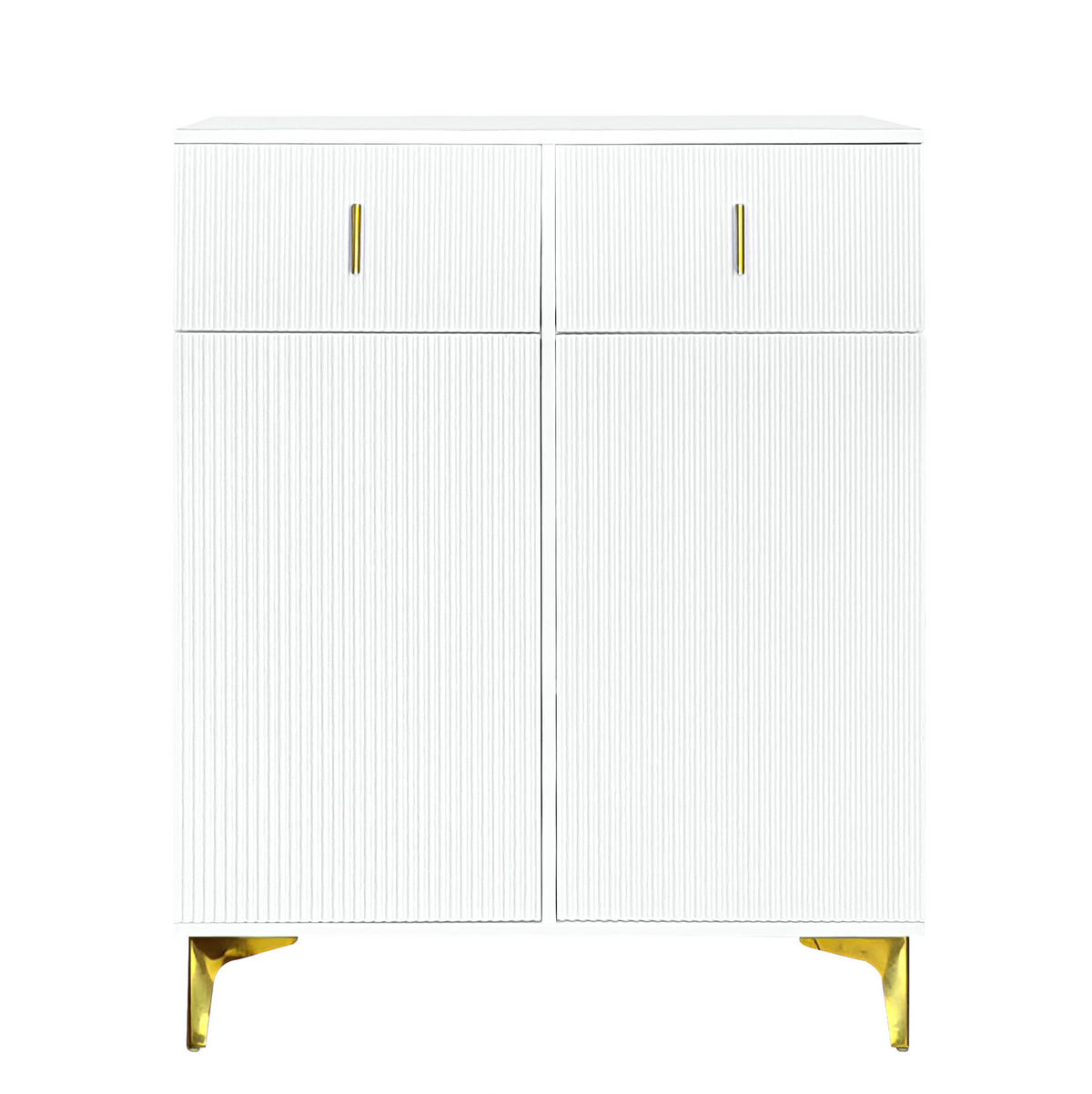 DIELENGARDEROBE in Weiß mit Sitzbank und Schuhschrank, B/T/H ca. 143,5/35,2/180,5 cm - Weiß, Holzwerkstoff (83/101/35cm) - BEAOK