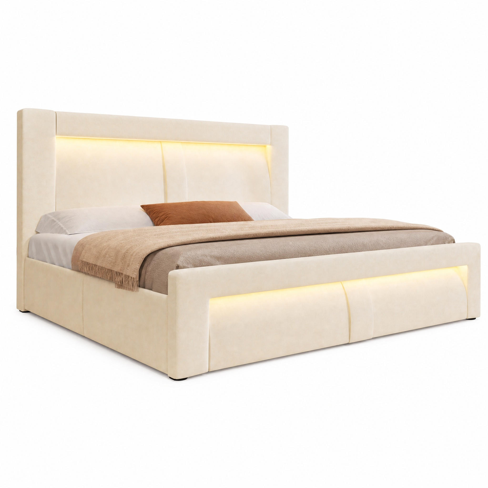 Meubliv Bett Beige 160x200 cm