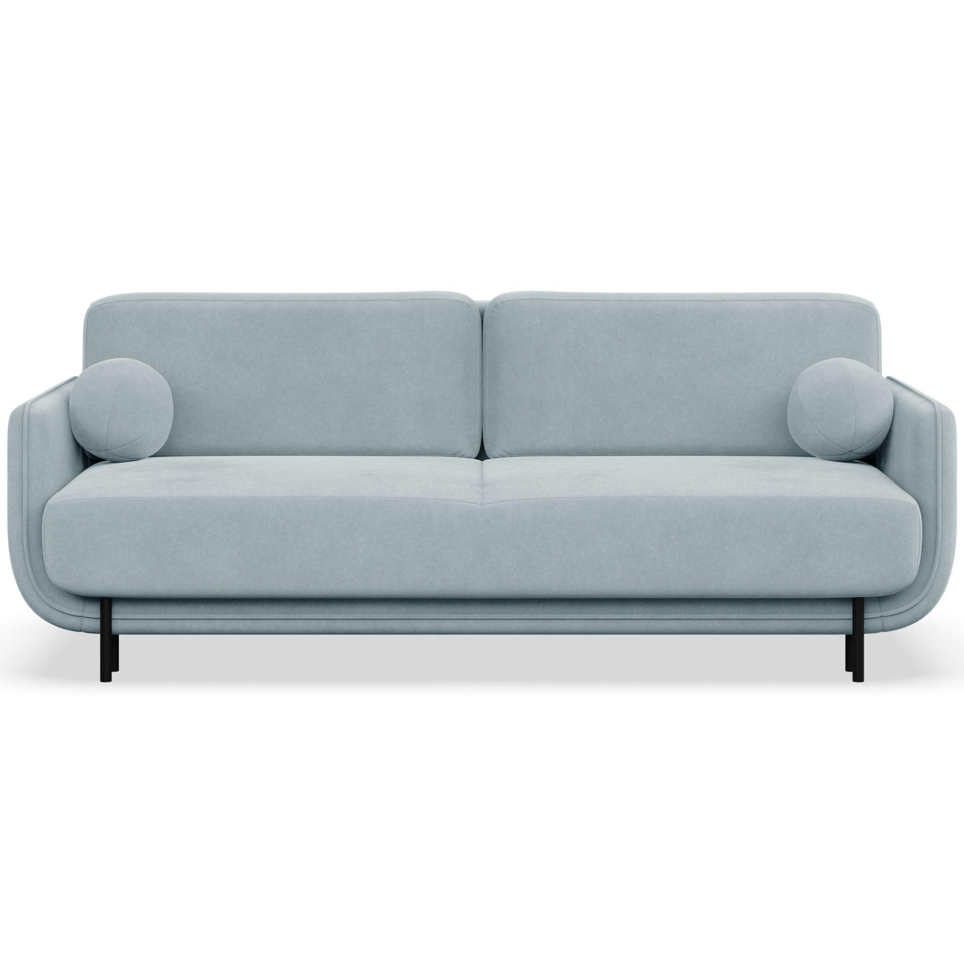 SCHLAFSOFA Ovals Hellblau - Schwarz/Hellblau, Textil/Metall (236/95/96cm) - Selsey