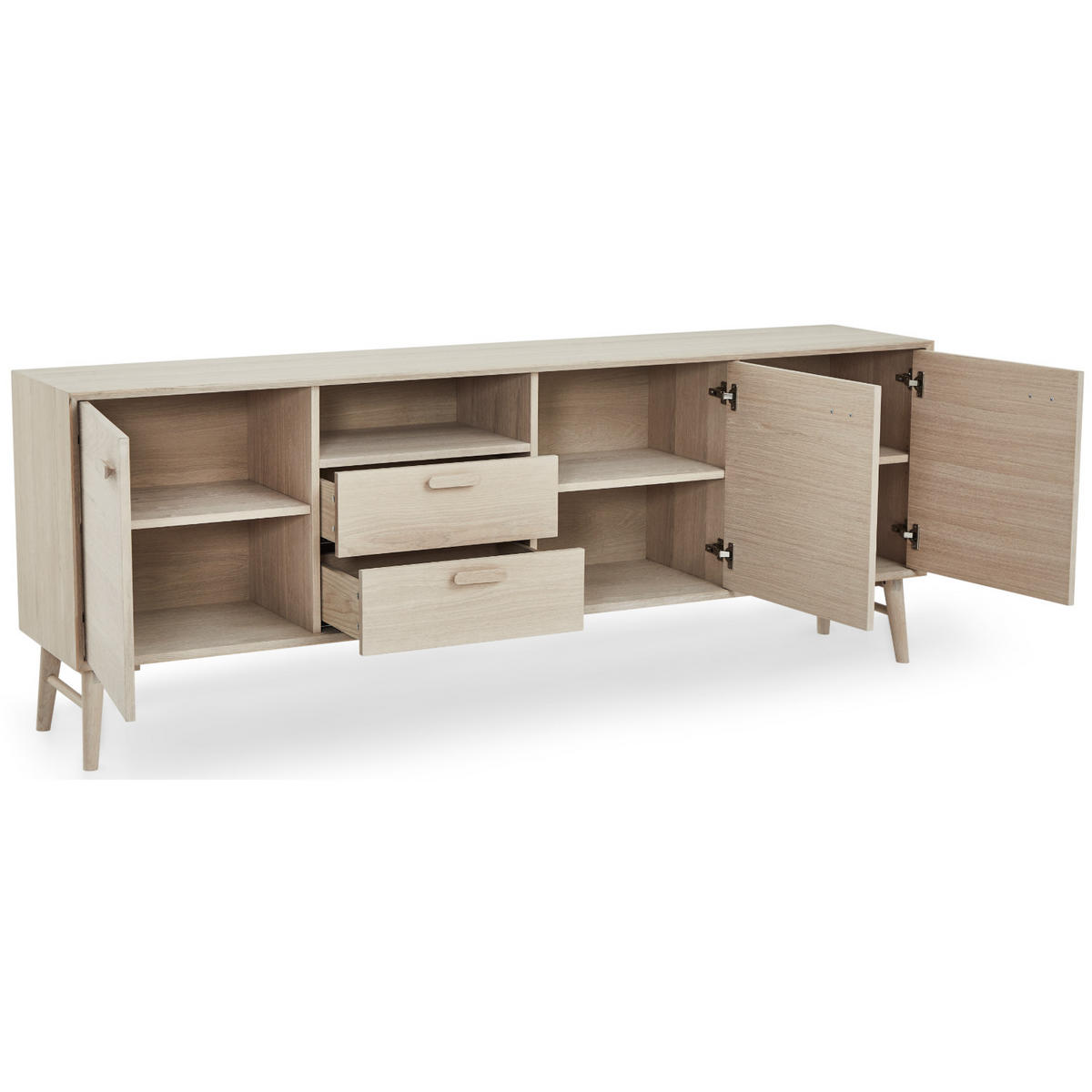 SIDEBOARD Eiche massiv - Eiche Bianco/Eichefarben, Holz/Holzwerkstoff (212/79/42cm) - Furnhouse