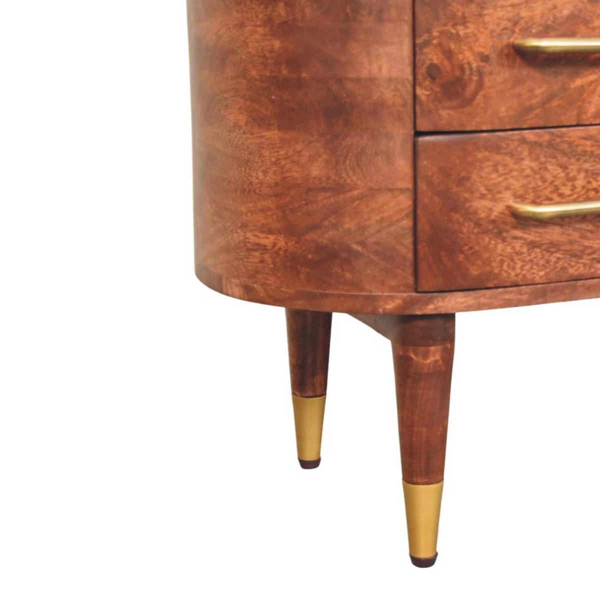 MEDIENEINHEIT mit Wine-Wood-Oak-Finish, 4 Schubladen, 2 offene Ablagen, T-Bar-Griffe, braun - Goldfarben/Braun, Holz/Metall (110/48/35cm) - Artisan Furniture