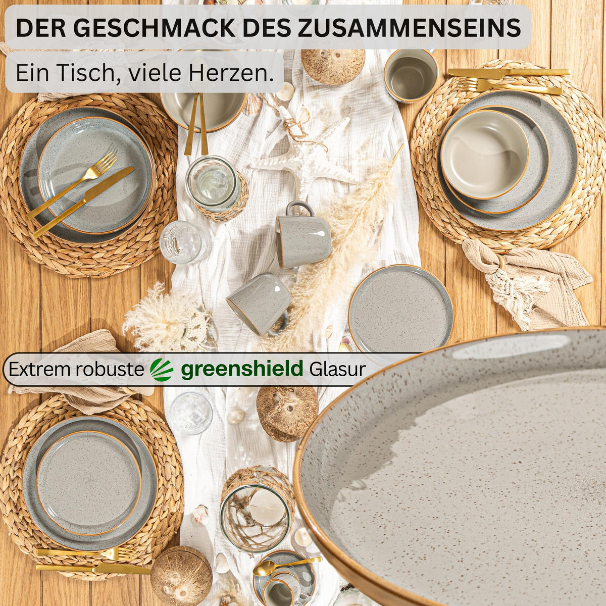 DESSERTTELLER RIO PERLGRAU - 6 teilig aus Steingut - Grau, Stein (20.5cm) - Sänger