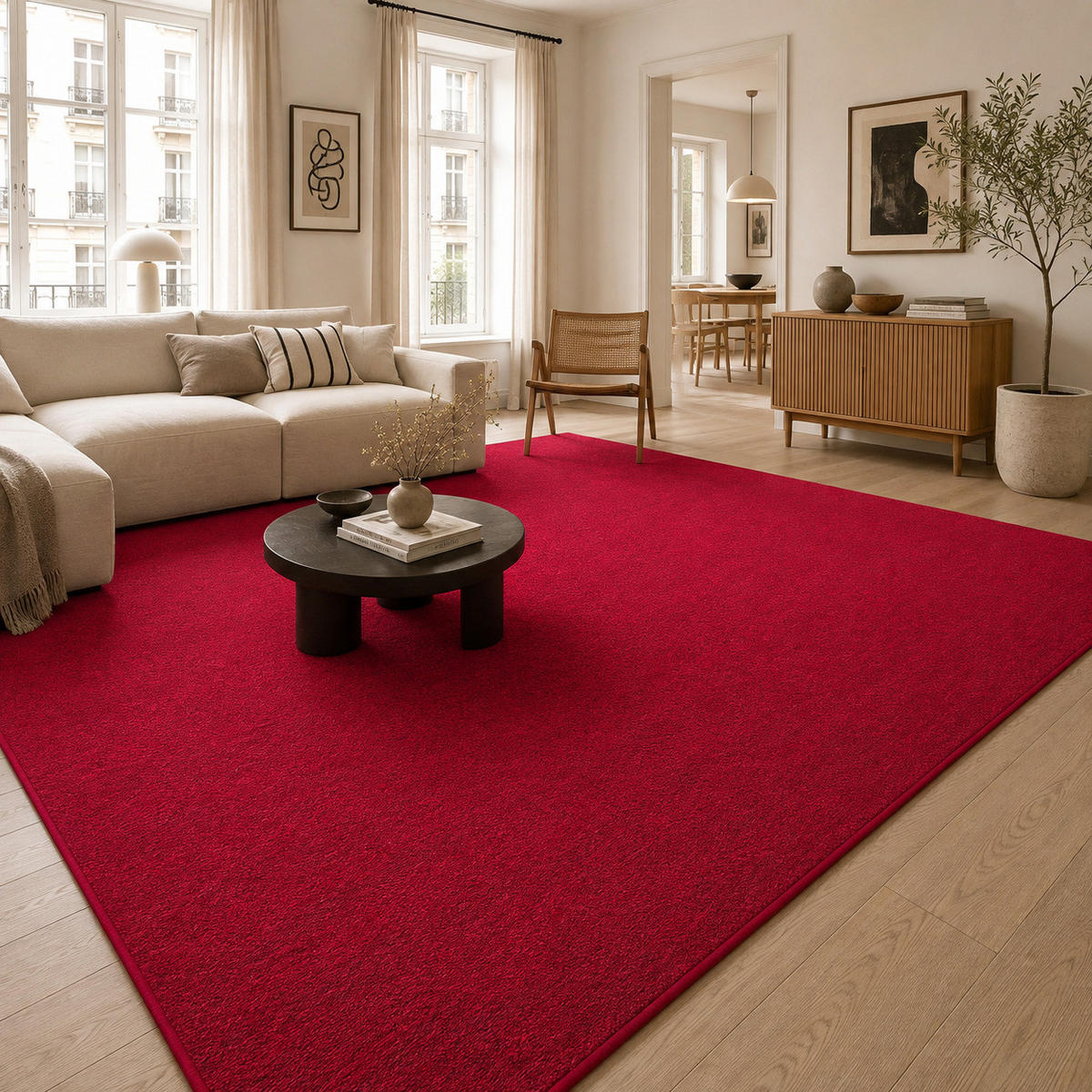 FEINSCHLINGEN VELOUR TEPPICH STRONG - Rot, Textil (100/300cm) - Snapstyle