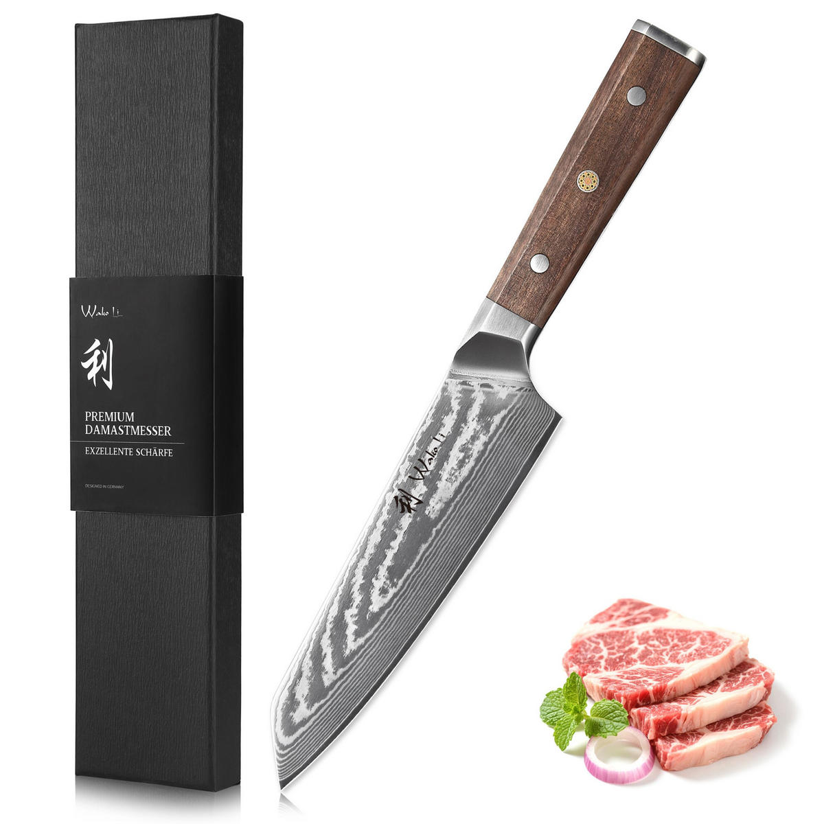 KIRITSUKEMESSER 18 cm - Nussbaumfarben, Holz/Metall (31cm) - Wakoli