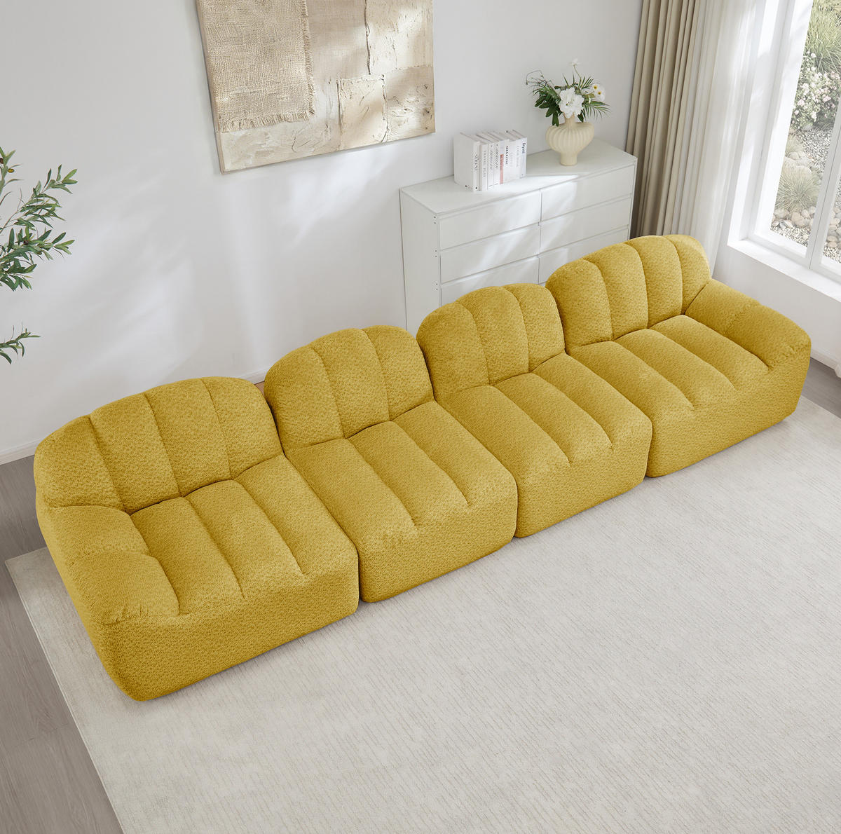 SOFA modular frameless Gelb - Gelb, Kunststoff (104/79/366cm) - Meubliv