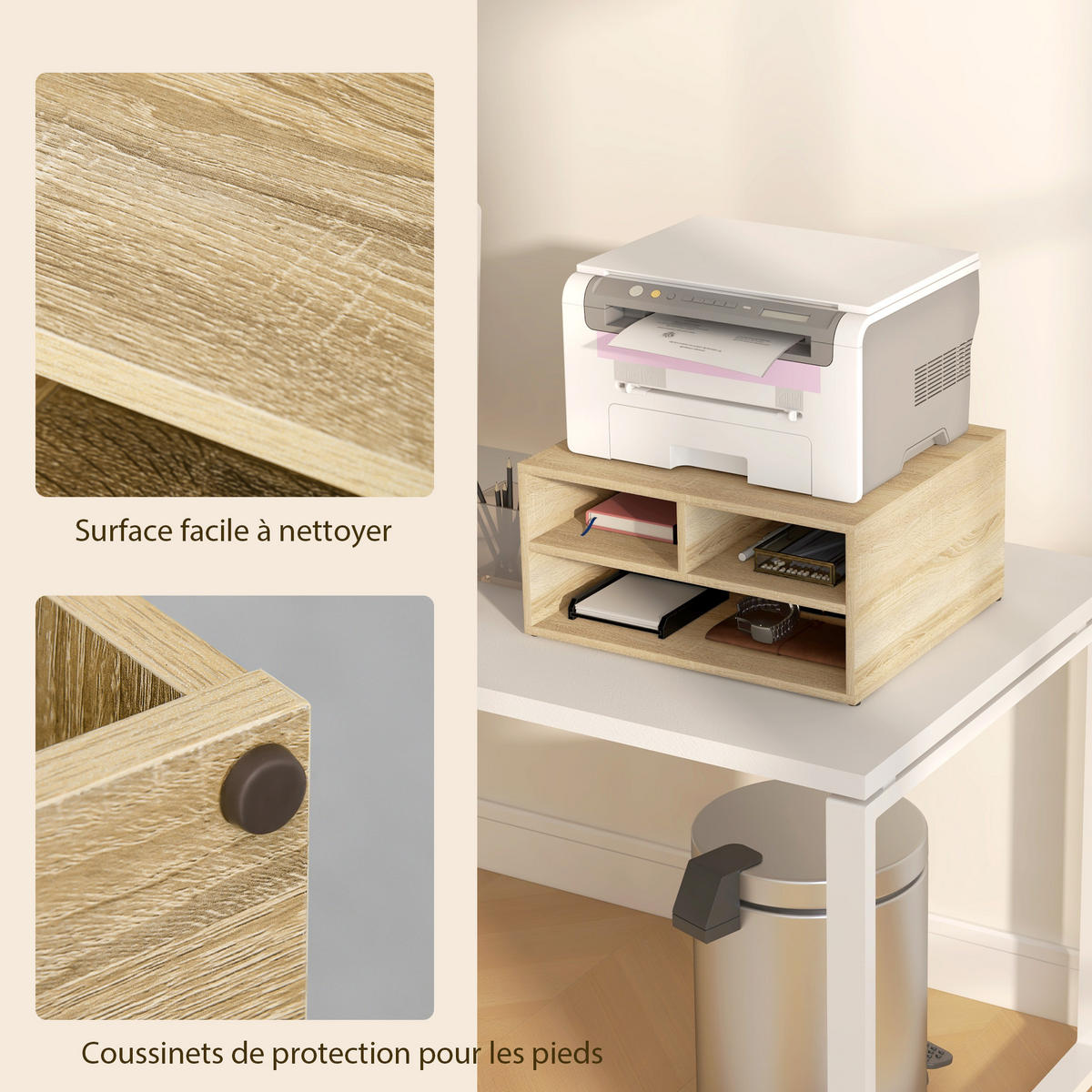 AKTENREGAL DE-14429 3 Fächer für Drucker Holzoptik - Naturfarben, Holzwerkstoff (40/22.5/47cm) - ComfortXL