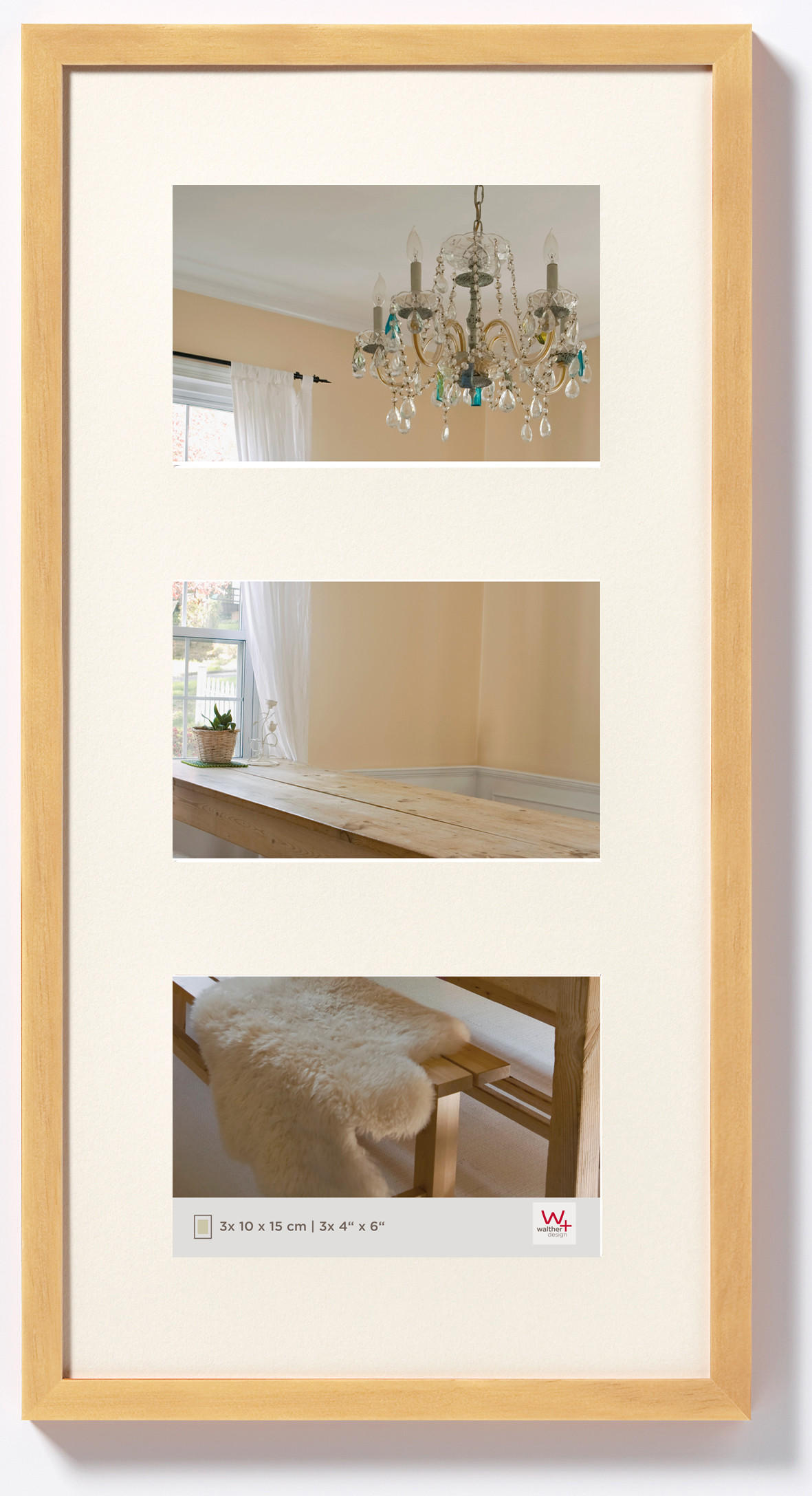 BILDERRAHMEN Peppers Holzgestell 3x10x15 Natur - Naturfarben, Holzwerkstoff (25/48/1.5cm) - walther design