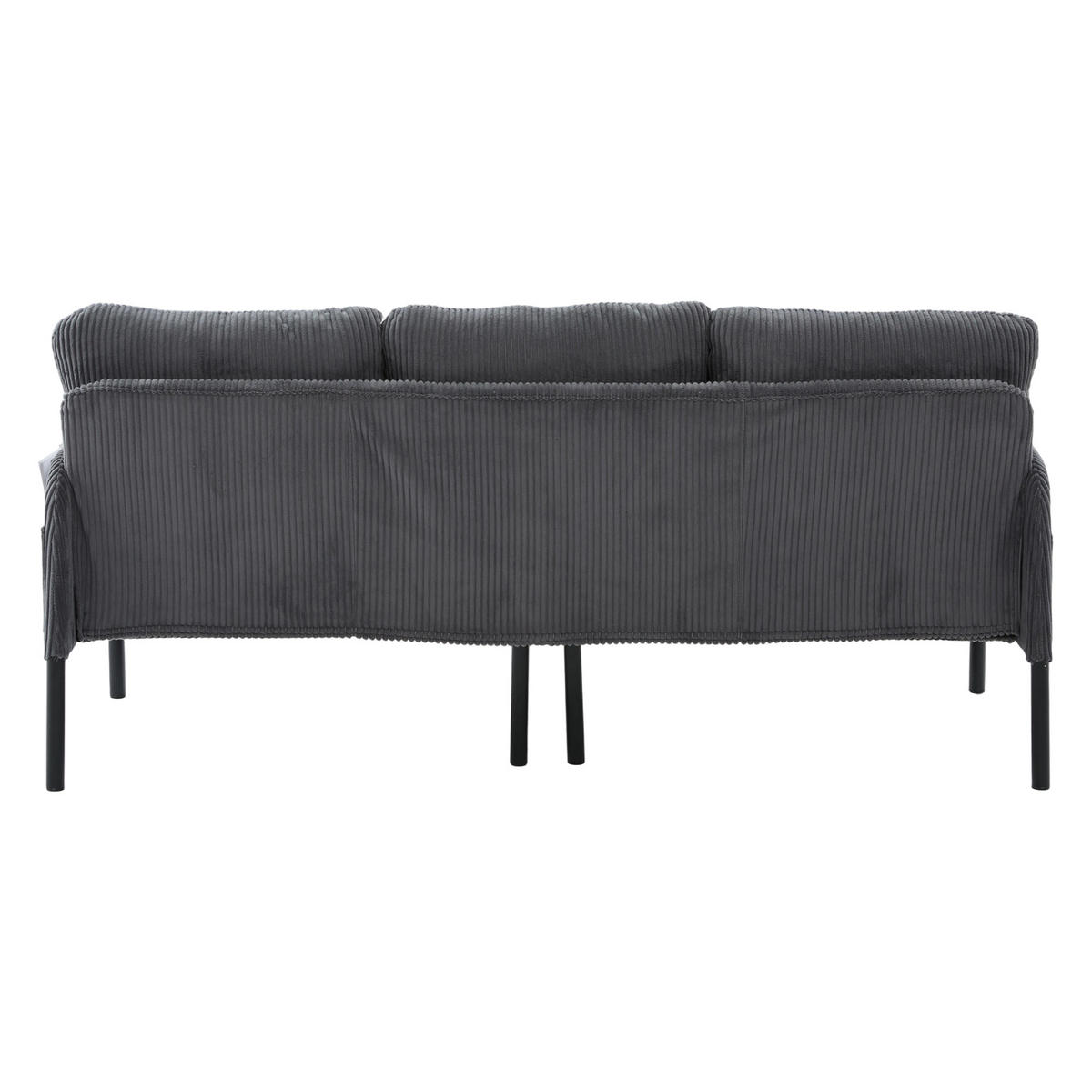 3-SITZER-SOFA DE-33596 mit Seitentaschen Grau - Grau, Metall (171/80/72cm) - ComfortXL