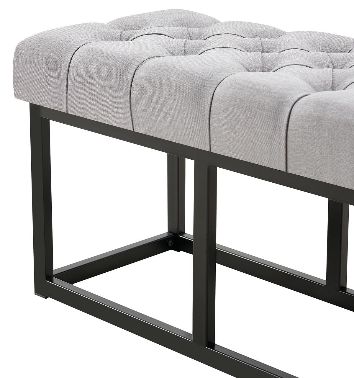 SITZBANK 100/38 cm Stoff Grau - Schwarz/Grau, Textil/Metall (100/46/38cm) - CLP