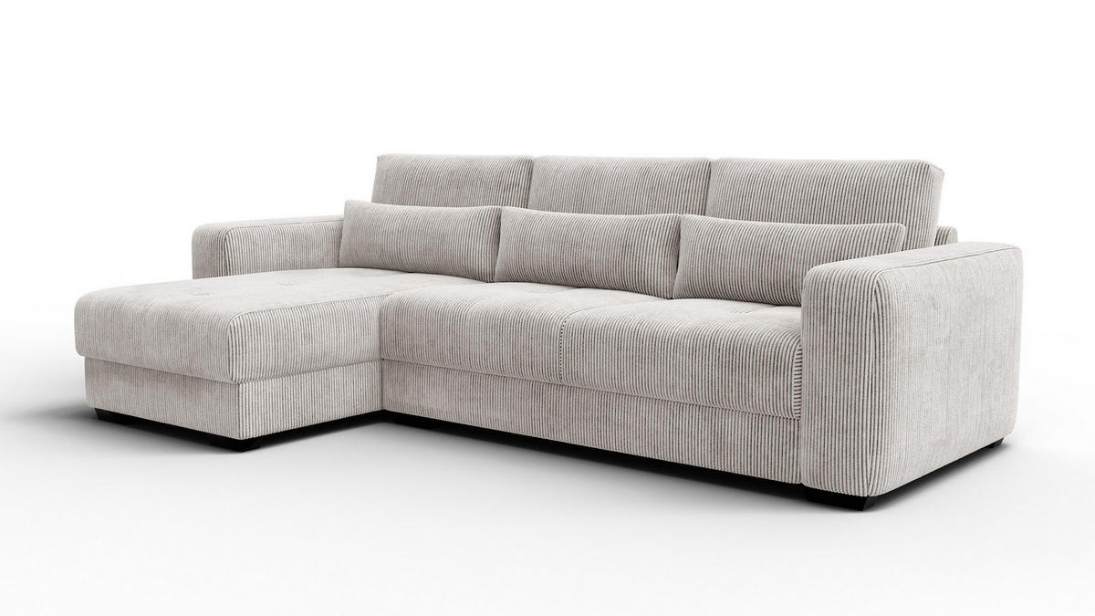 ECKSOFA OLI 4-Sitzer links, perlweiß - Weiß, Holz/Textil (295/172cm) - Courtois Laville