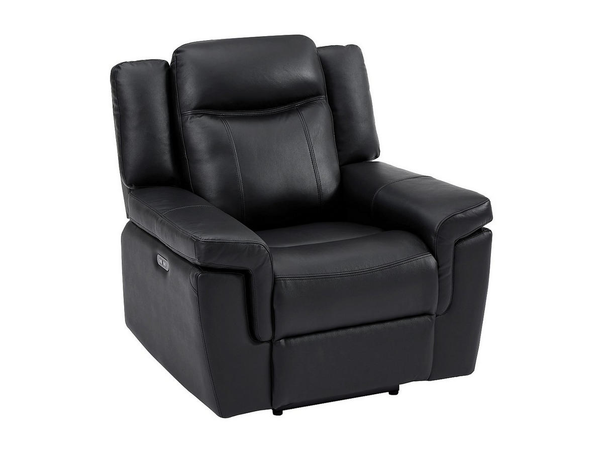 RELAXSESSEL - 1 Person - Leder - Schwarz - Schwarz, Leder (97/98/93cm) - Vente-Unique