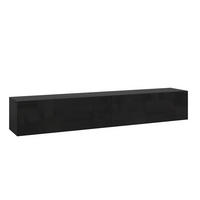 HÄNGELOWBOARD Evaton - Schwarz Hochglanz, Holzwerkstoff (180/30/31.5cm) - [en.casa]