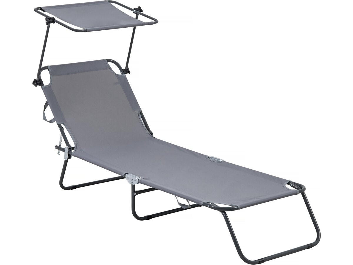SONNENLIEGE lazy Grau - Grau, Metall (54.5/73/180cm) - Habitat Garten