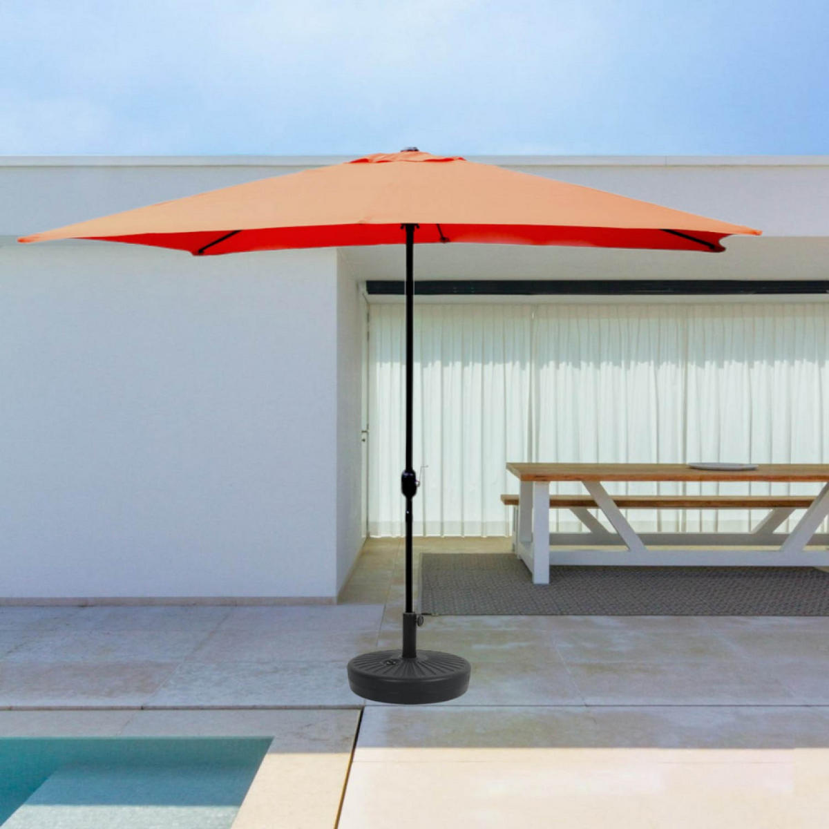 SONNENSCHIRM spezia terrakotta rechteckig 2 93 x 1 93 cm gerade - Terracotta, Metall (193/293cm) - Concept Usine
