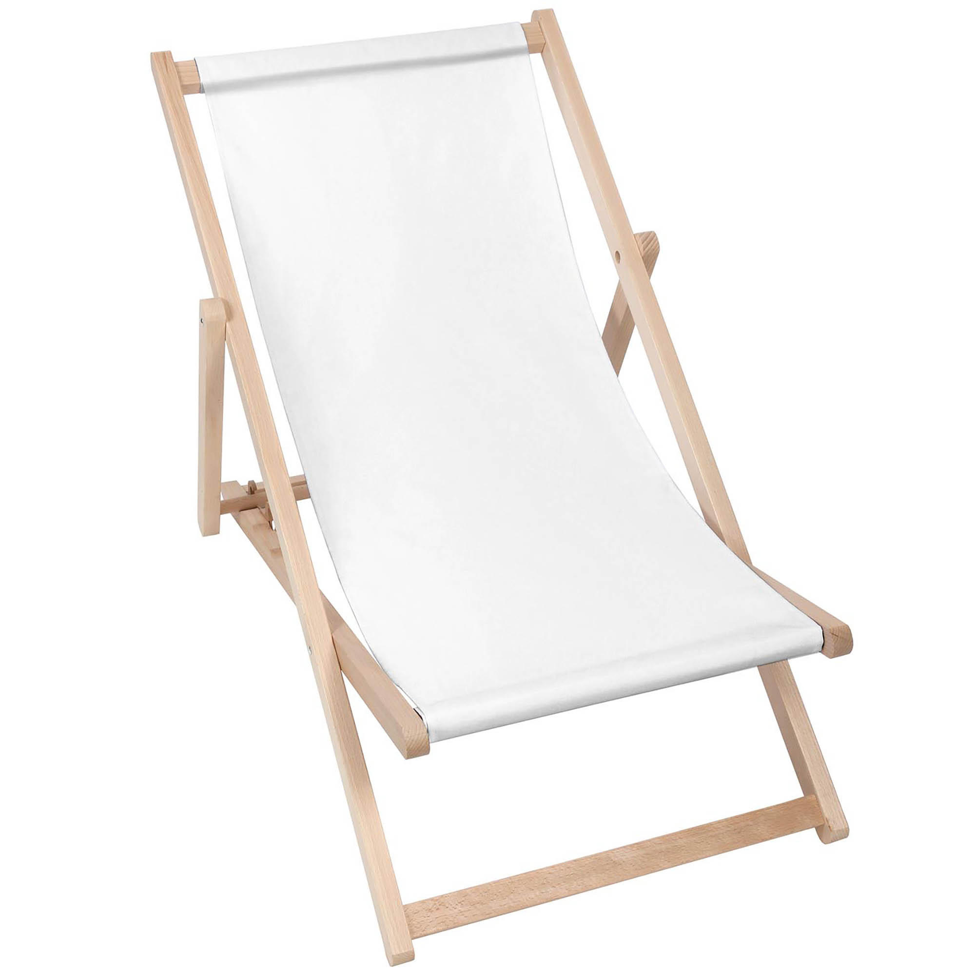 HOLZLIEGESTUHL klappbar Buchenholz White M - Weiß, Holz (54/85/92cm) - Dreamroots