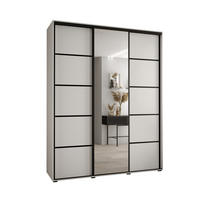 SCHWEBETÜRENSCHRANK 235,2/180/60 3-türig - Schwarz/Weiß, Holz/Metall (180/235/60cm) - Abiks Möbel