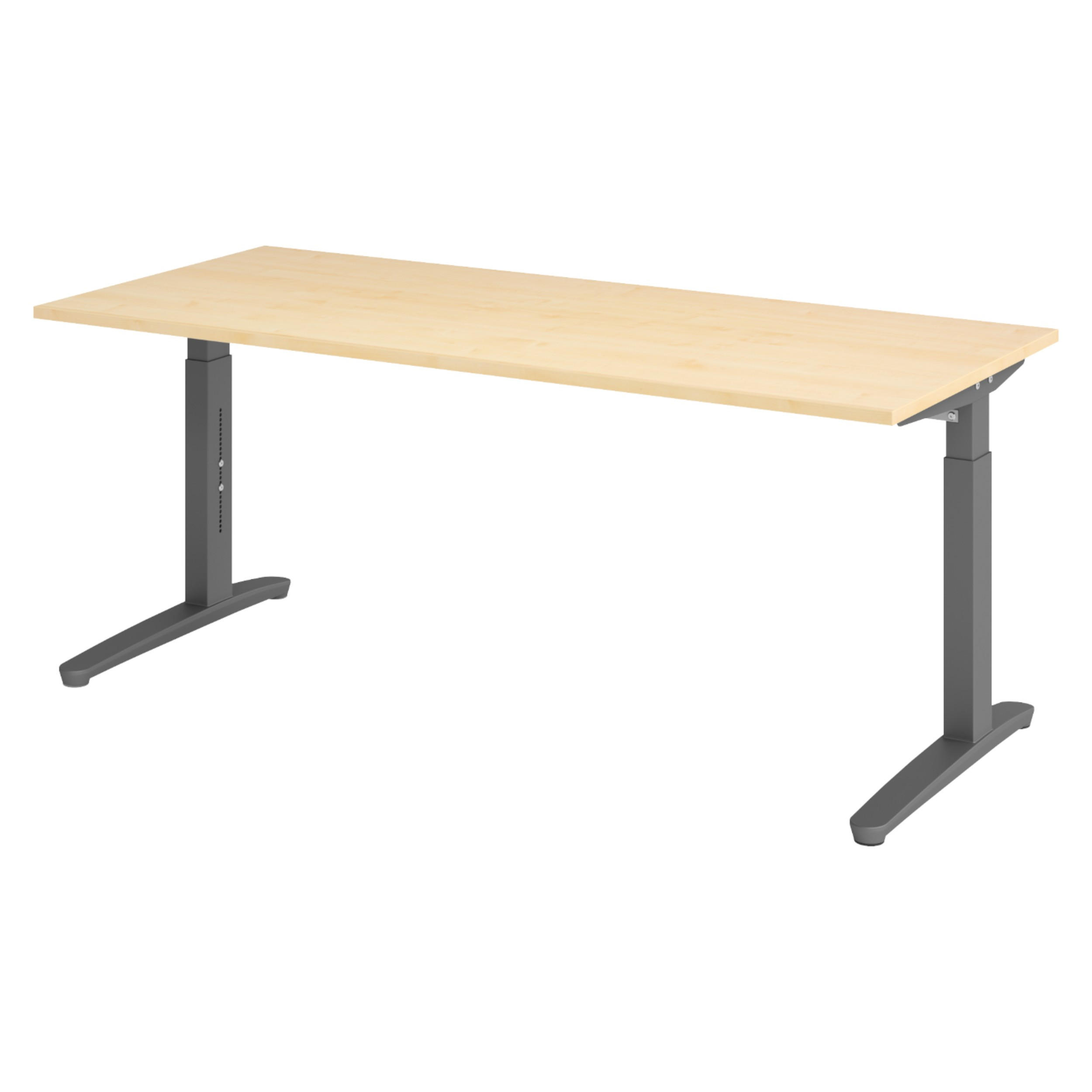 SCHREIBTISCH Serie-XB 80/180/74 cm in Ahornfarben/Graphitfarben - Ahornfarben/Graphitfarben, Holzwerkstoff (80/180/74cm) - bümö