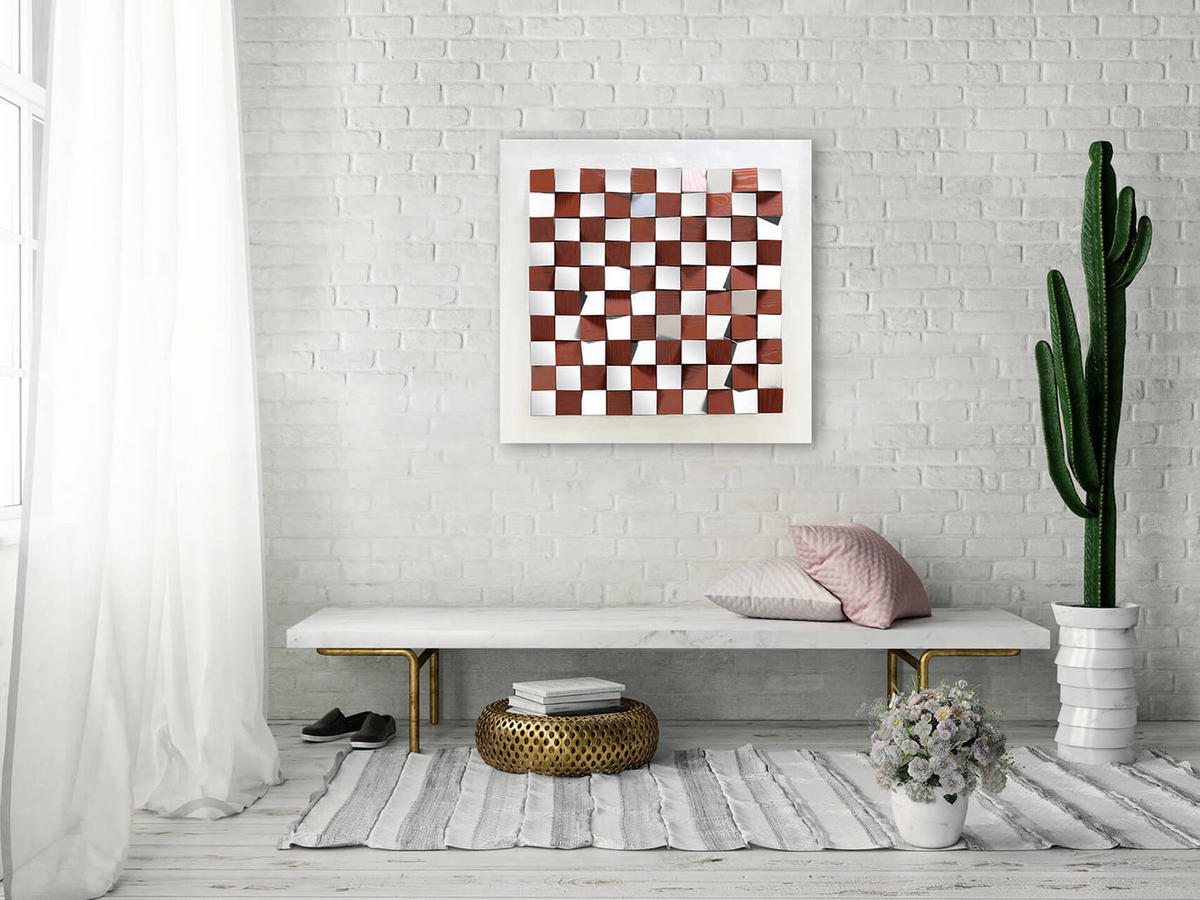 WANDBILD Braun 85/85 cm - Braun, Holz/Kunststoff (5.9/85cm) - KUNSTLOFT