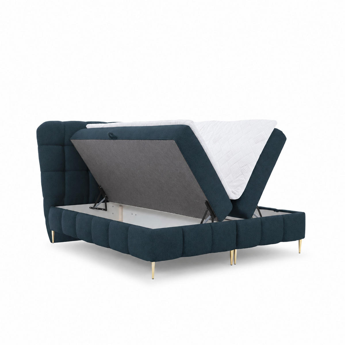 BOXBETT mit Stauraum in 140x200 cm in Dunkelblau - Dunkelblau, Textil (140/200cm) - Home Collective