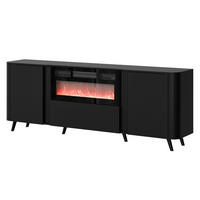 KOMMODE Volare 200 EF mit Kamin - Schwarz, Holzwerkstoff/Kunststoff (200/76/39cm) - MIRJAN24