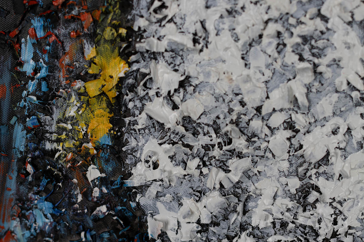 ACRYLBILD HANDGEMALT 90/60 cm - Multicolor/Schwarz, Holz/Textil (1.3/60cm) - KUNSTLOFT