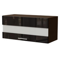 KLAPPHÄNGESCHRANK Essen W4BS/80/LAM Schwarz Hochglanz / Lava Matt 80 / 32,5 / 36cm - Schwarz Hochglanz/Dunkelgrau, Holz/Holzwerkstoff (80/36/32.5cm) - Feldmann-Wohnen